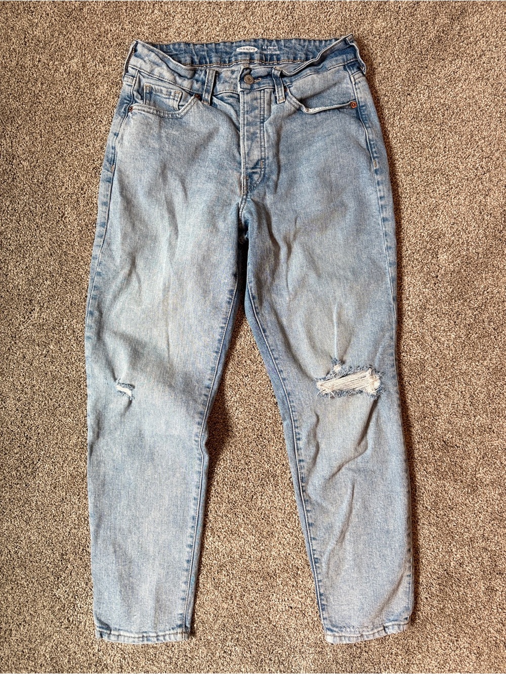 Old Navy O.G. Straight Jeans Light Wash Distressed Women's Size 4